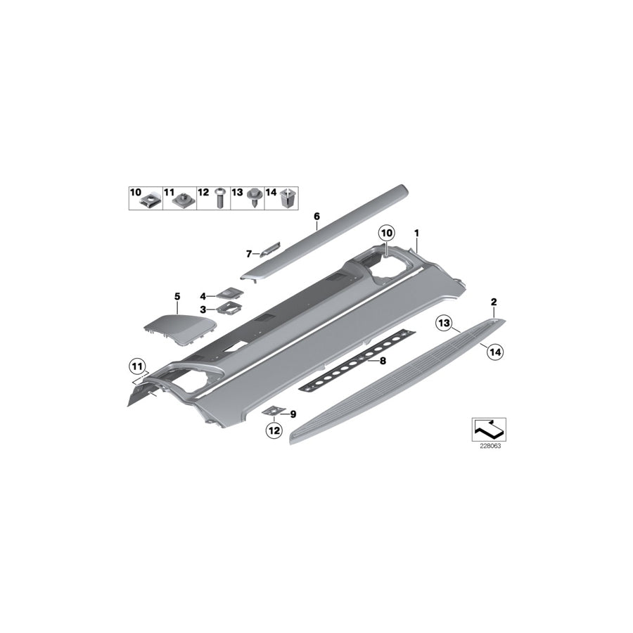 Genuine BMW 51469151607 F02 F01 F04 Trim Cover For Cargo Floor, Ash, Gloss (Inc. Hybrid 7L, 760Li & 730i) | ML Performance US Car Parts