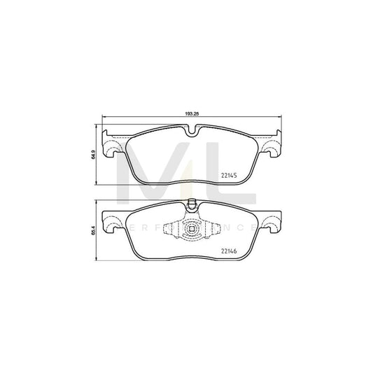 Brembo P 44 026 Brake Pad Set Prepared For Wear Indicator, With Piston Clip | ML Performance Car Parts