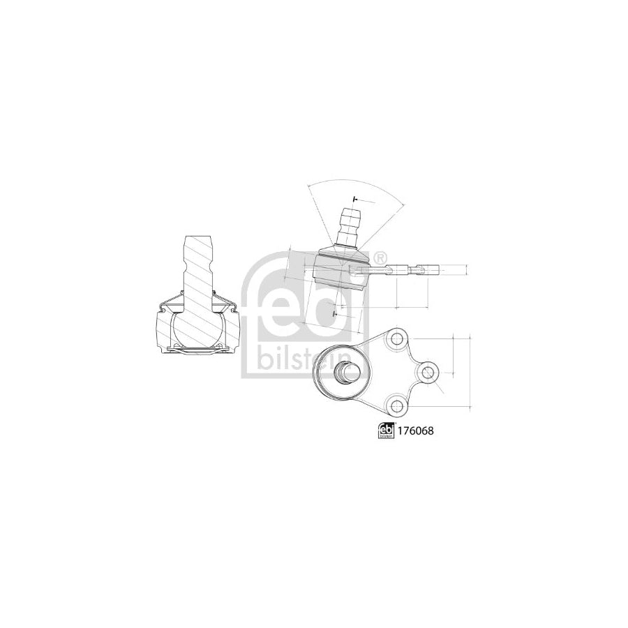 Febi Bilstein 176068 Ball Joint for Toyota Corolla XI Saloon (E180)