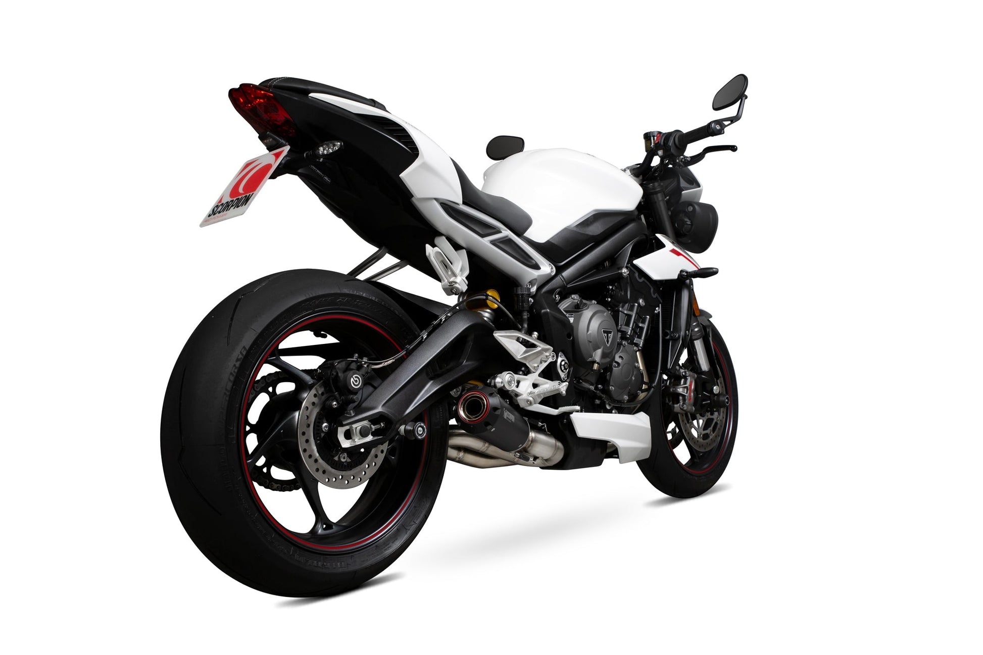 Scorpion PTR87BCER Triumph Street Triple 765 Red Power Slip-On - Black Ceramic Coated Sleeve | ML Performance US US