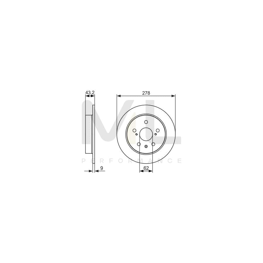 BOSCH 0 986 479 047 Brake Disc Solid, Oiled, with bolts/screws | ML Performance Car Parts