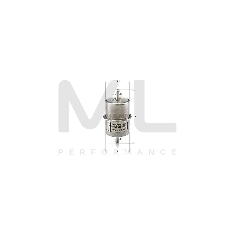 MANN-FILTER WK 43/8 Fuel filter In-Line Filter