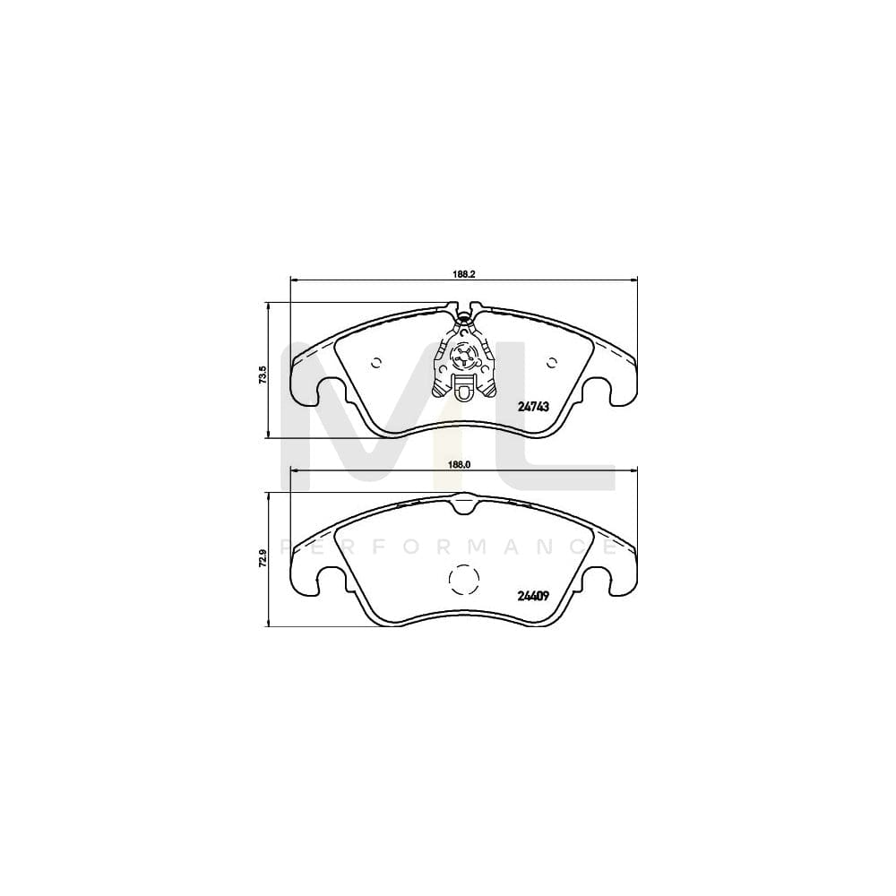 Hella 8DB 355 013-751 Brake Pad Set Incl. Wear Warning Contact, With Brake Caliper Screws
