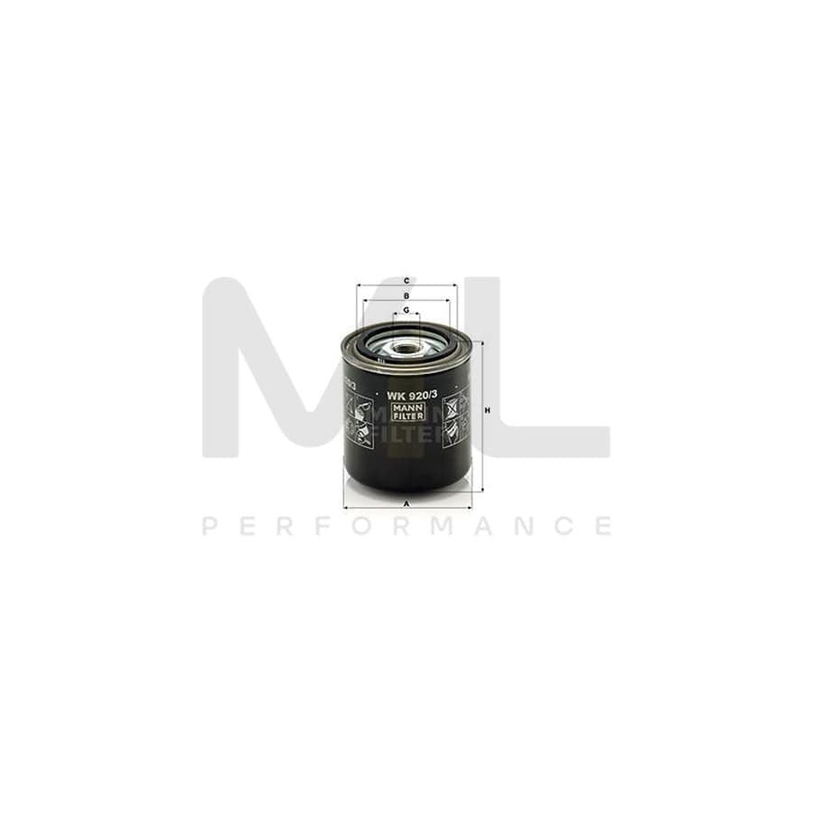 MANN-FILTER WK 920/3 Fuel filter Spin-on Filter