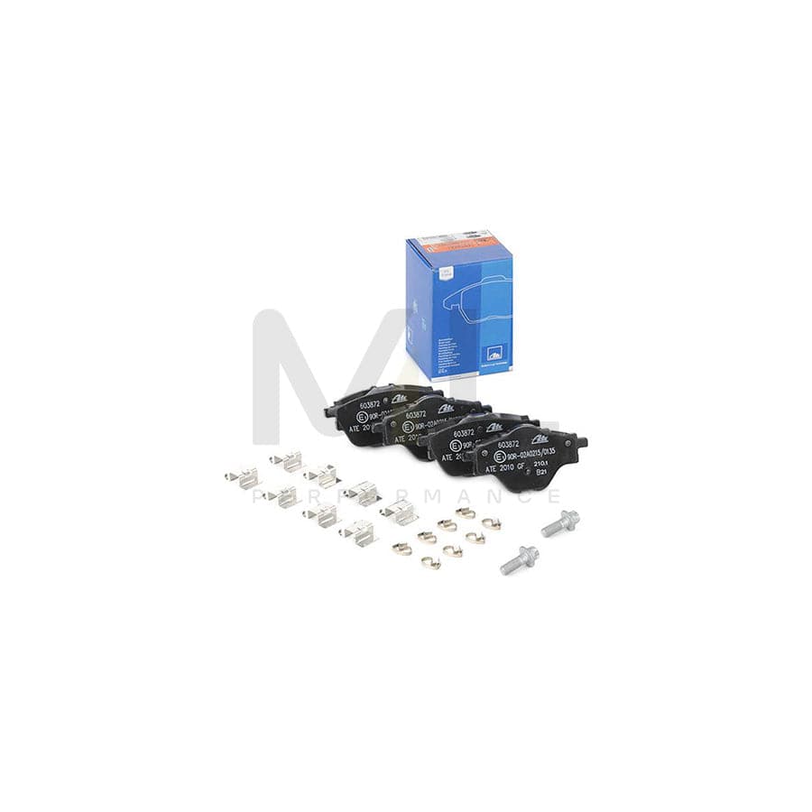 ATE 13.0460-3872.2 Brake pad set excl. wear warning contact, not prepared for wear indicator, with brake caliper screws, with accessories