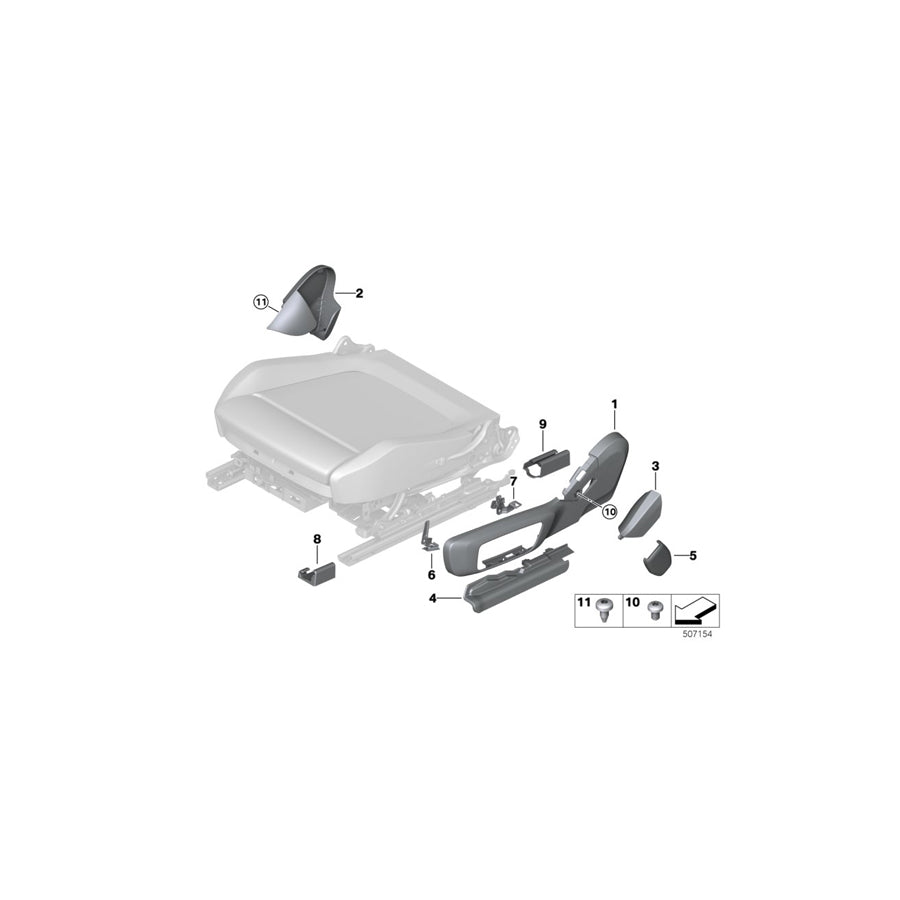Genuine BMW 52107469666 G02 G20 G01 Trim Seat Outer Electric Right CANBERRABEIGE (Inc. 330i, 318d & X4 M40dX) | ML Performance US Car Parts