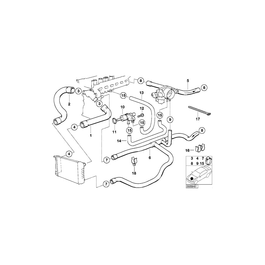 Genuine BMW 11531720720 E36 Water Hose (Inc. 325i, 328i & 320i) | ML Performance US Car Parts