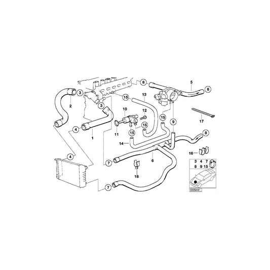 Genuine BMW 11531720720 E36 Water Hose (Inc. 325i, 328i & 320i) | ML Performance US Car Parts