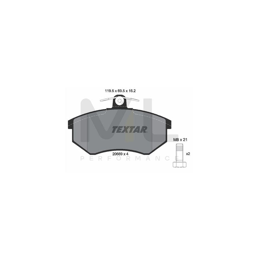 TEXTAR 2066904 Brake pad set not prepared for wear indicator, with brake caliper screws | ML Performance Car Parts