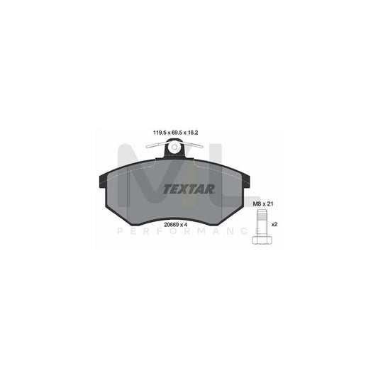 TEXTAR 2066904 Brake pad set not prepared for wear indicator, with brake caliper screws | ML Performance Car Parts