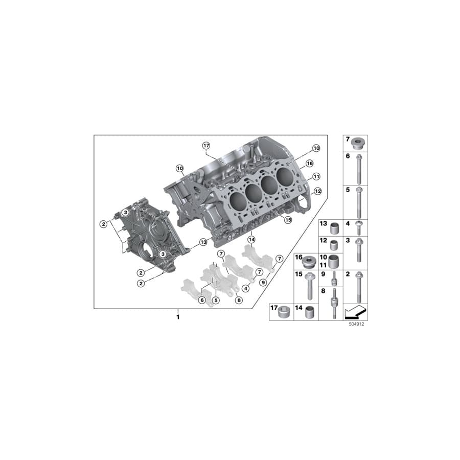 Genuine BMW 11117852410 F91 F90 F92 Star-Socket Screw M9X53.5-8.8 ZNS (Inc. M5 & M8) | ML Performance UK Car Parts