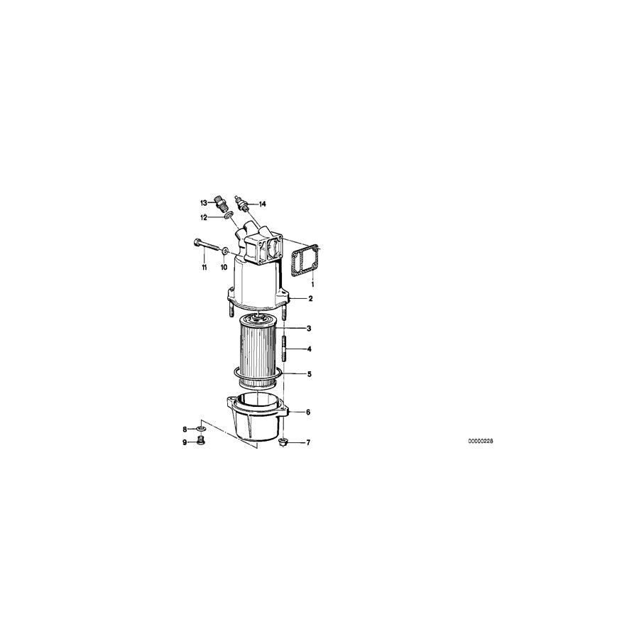 Genuine BMW 11422241141 E30 E28 Oil Filter Housing PUROLATOR (Inc. 524d, 524td & 324td) | ML Performance US Car Parts