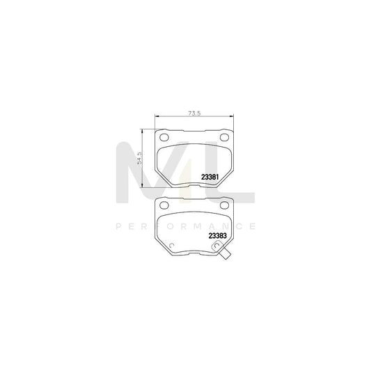 Hella 8DB 355 011-601 Brake Pad Set For Subaru Impreza With Acoustic Wear Warning