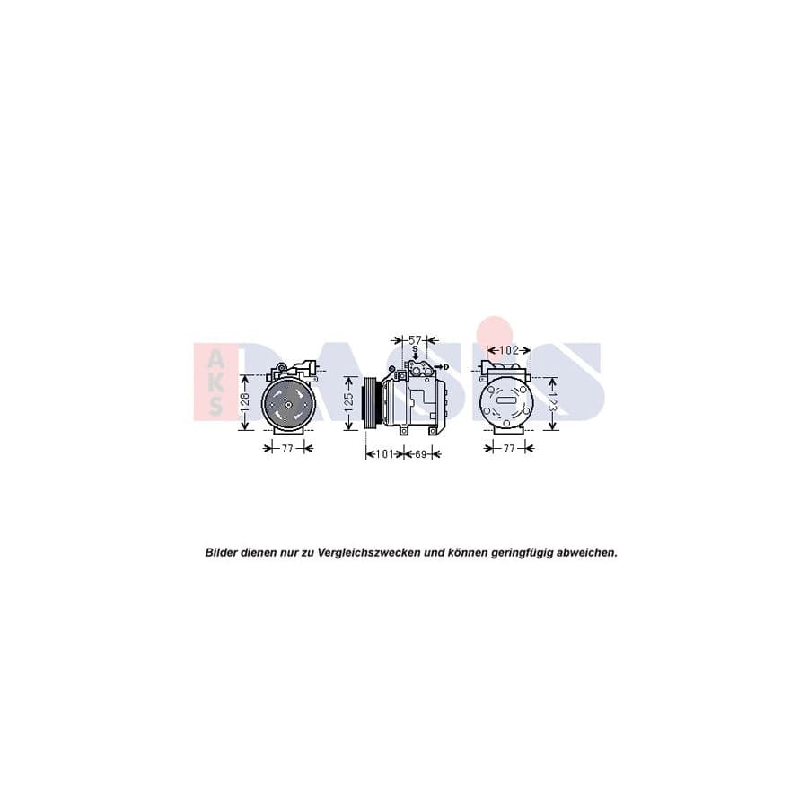 AKS Dasis 852858N Compressor, Air Conditioning for Hyundai Tucson (Jm)