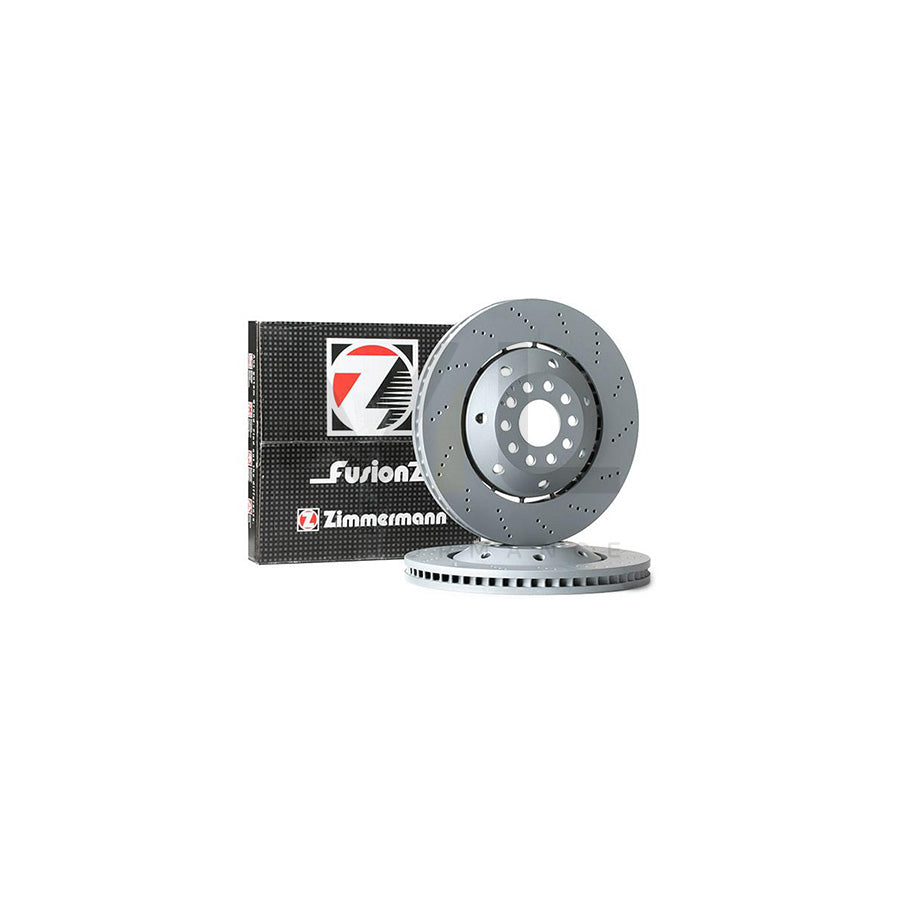 ZIMMERMANN FORMULA Z COAT Z 100.3340.70 Brake Disc for AUDI A6 Perforated, Two-piece brake disc, Vented, Coated, Alloyed / High-carbon