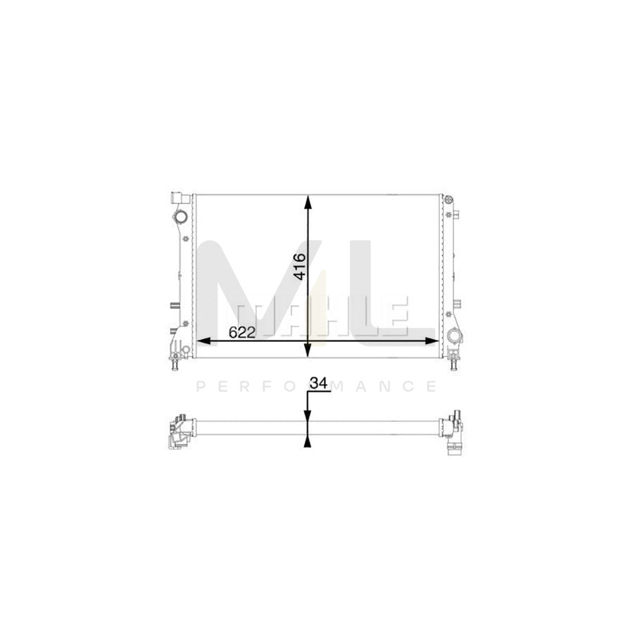 MAHLE ORIGINAL CR 2002 000S Engine radiator for ABARTH 500 / 595 / 695 Mechanically jointed cooling fins | ML Performance Car Parts