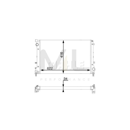 MAHLE ORIGINAL CR 2002 000S Engine radiator for ABARTH 500 / 595 / 695 Mechanically jointed cooling fins | ML Performance Car Parts