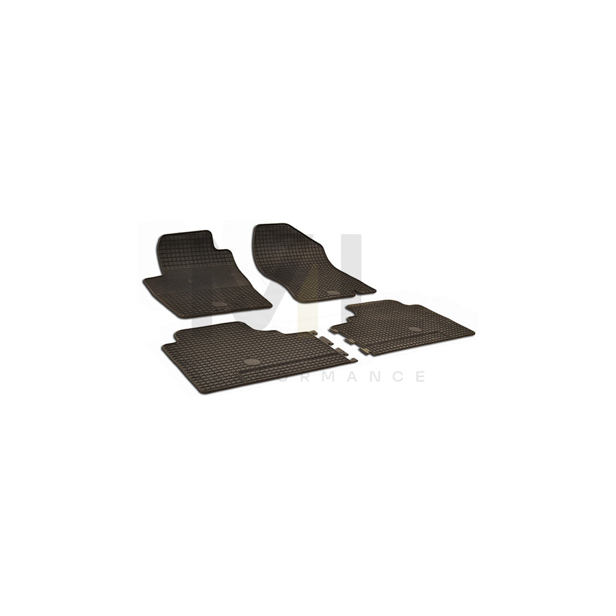 WALSER 50454 Floor mat set Elastomer, Front and Rear, Quantity: 4, Black