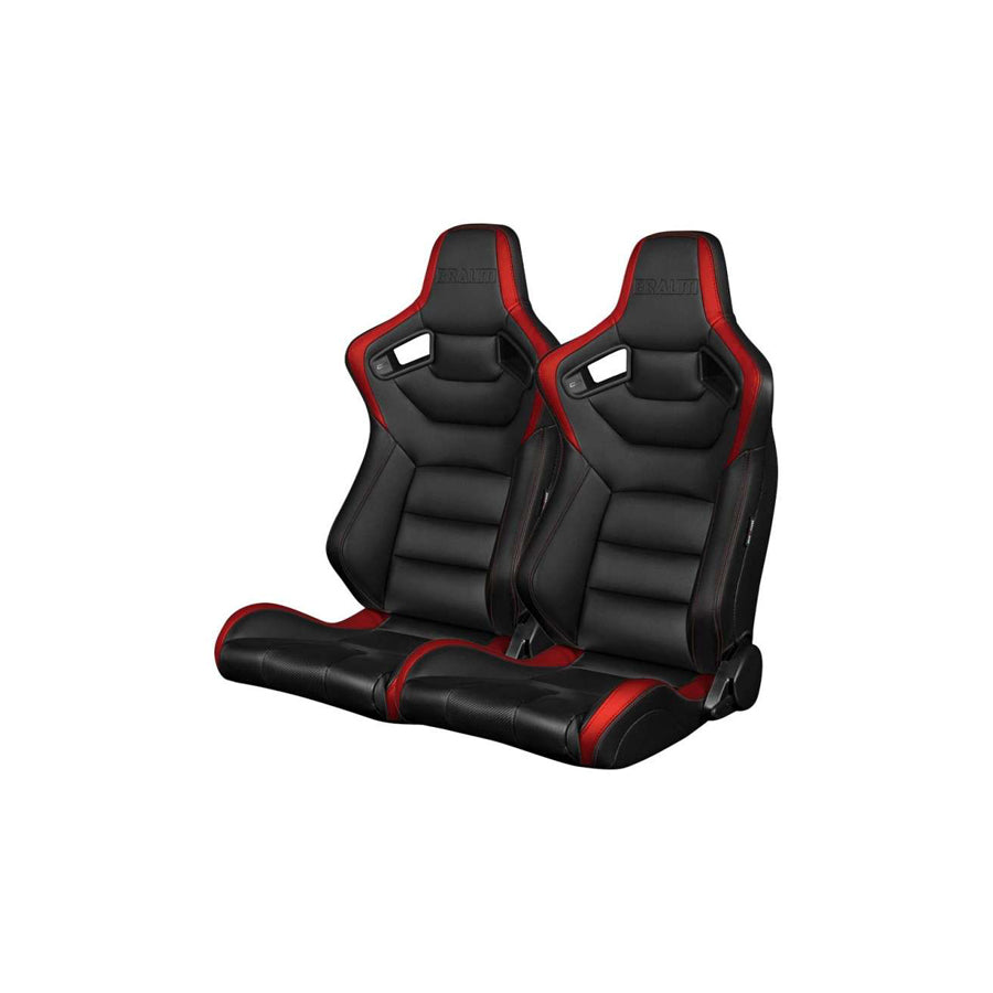 BRAUM Elite Series Racing Seats (Black & Red) – Pair