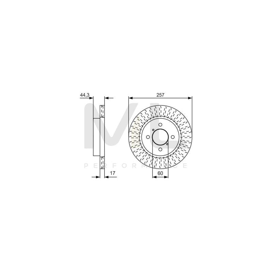 BOSCH 0 986 479 U93 Brake Disc Vented, Oiled | ML Performance Car Parts