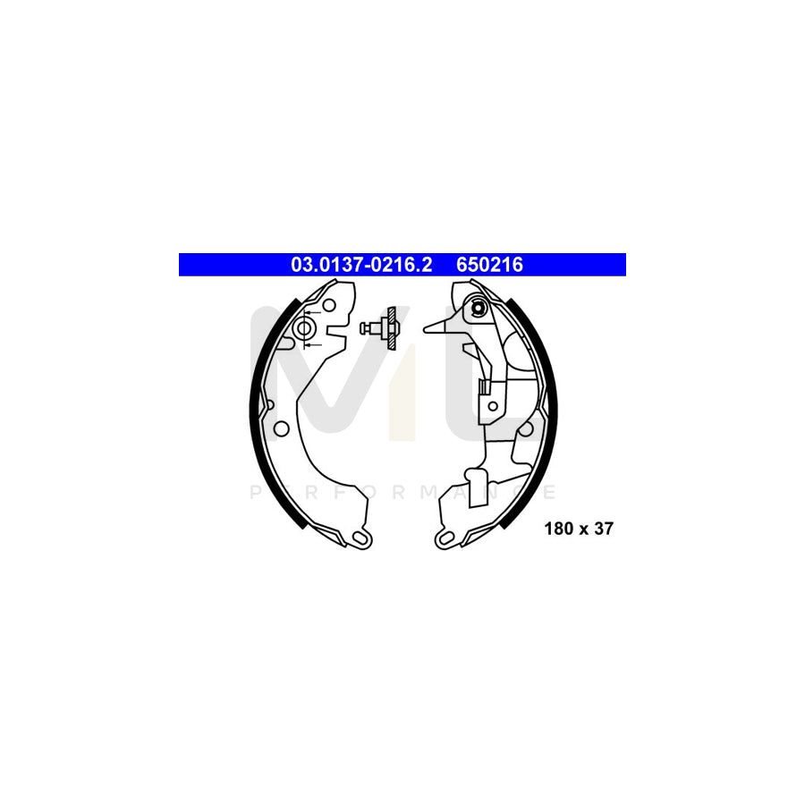 ATE 03.0137-0216.2 Brake Shoe Set with lever