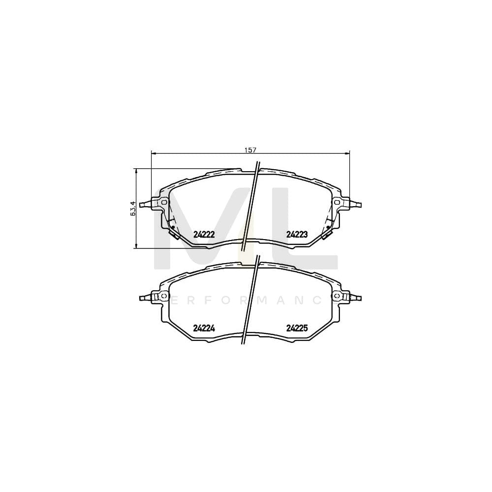 Hella 8DB 355 012-031 Brake Pad Set With Acoustic Wear Warning