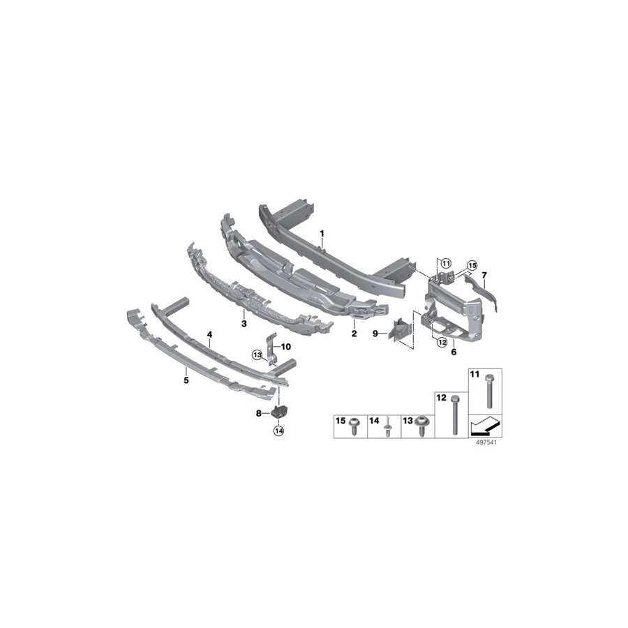 Genuine BMW 51117498869 G11 G12 Carrier, Bumper Front US (Inc. 750iX, 740iX & 745eX) | ML Performance US Car Parts