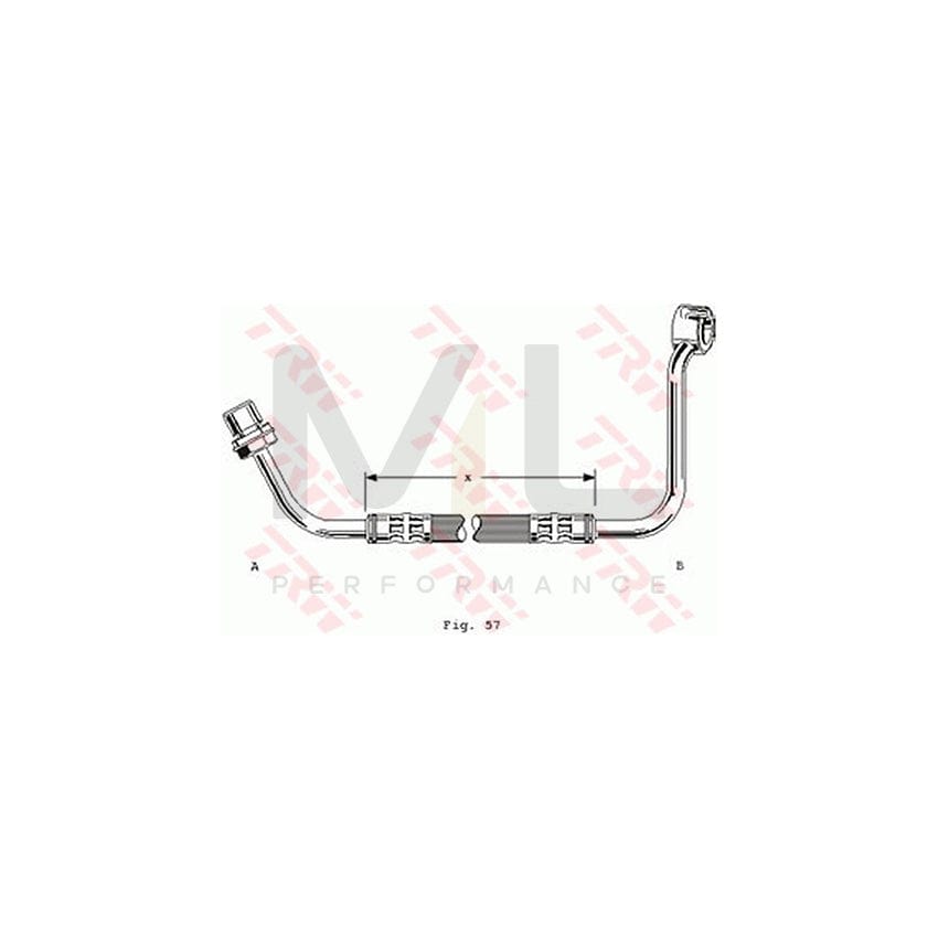 TRW PHD233 Brake Hose for FORD TRANSIT 375mm, M10x1 | ML Performance Car Parts
