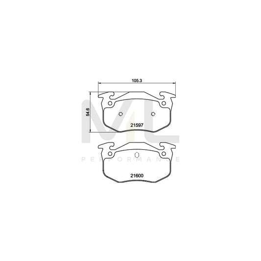 Hella 8DB 355 019-221 Brake Pad Set Prepared For Wear Indicator, With Brake Caliper Screws