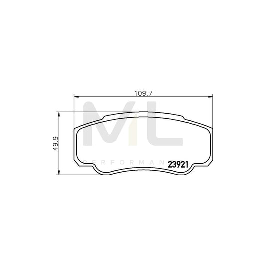Hella 8DB 355 010-411 Brake Pad Set Not Prepared For Wear Indicator, With Brake Caliper Screws, With Accessories