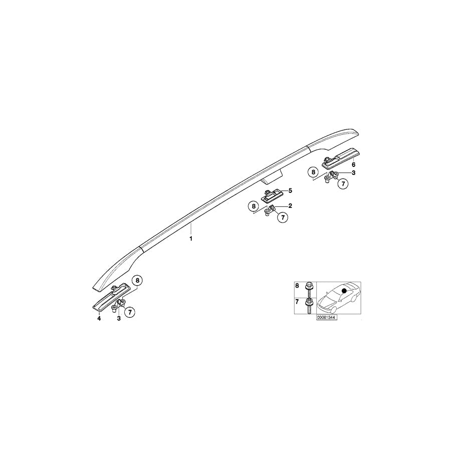 Genuine BMW 51137030880 E53 Adapter,Roof Railing Frnt Rght/Rr Lft (Inc. X5 3.0d) | ML Performance UK Car Parts