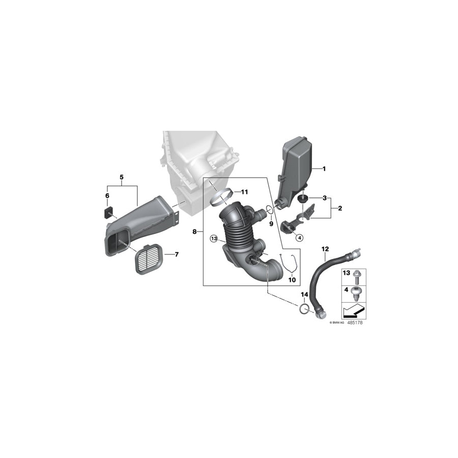 Genuine BMW 13718607951 G12 G14 Resonator Holder (Inc. 840i, 530d & 745Le) | ML Performance US Car Parts