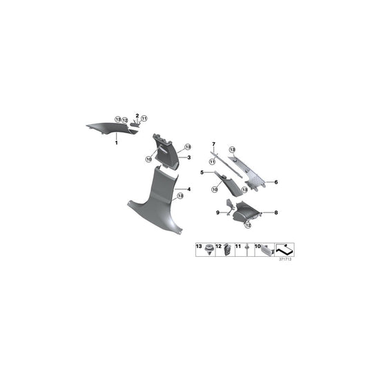 Genuine BMW 51477345807 End Piece, Trim For Belt Feed, Left SCHWARZ (Inc. 430dX, 435dX & 428iX) | ML Performance US
