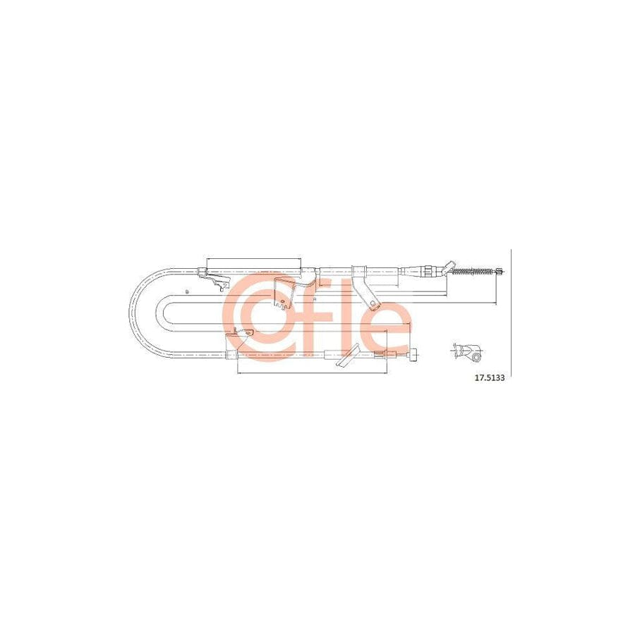 Cofle 17.5133 Hand Brake Cable for Suzuki Swift III Hatchback (Mz, Ez)