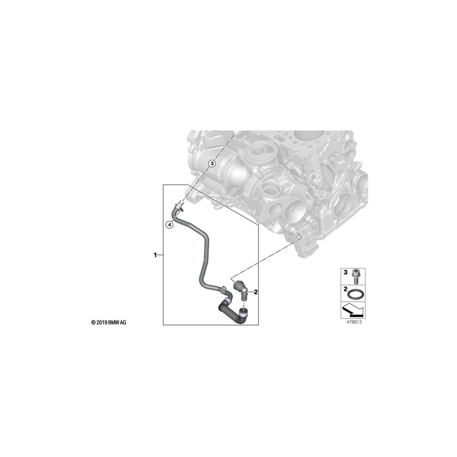 Genuine BMW 11531712370 F33 F31 F23 Quick-Release Coupling (Inc. X5 25dX, 125d & 225d) | ML Performance US Car Parts