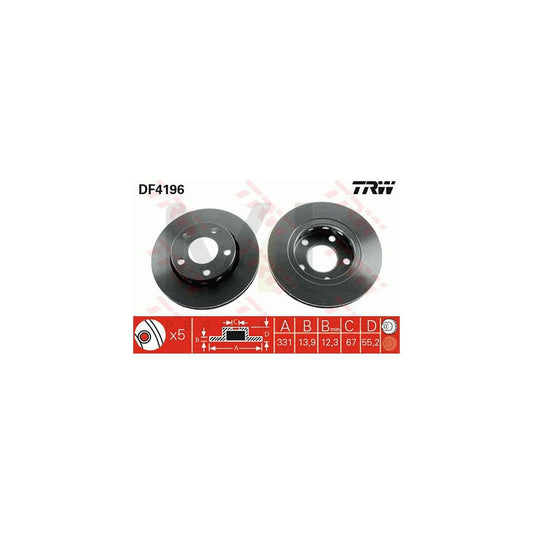 TRW DF4196 Brake Disc suitable for MERCEDES-BENZ ML-Class (W163) Solid, Painted | ML Performance Car Parts