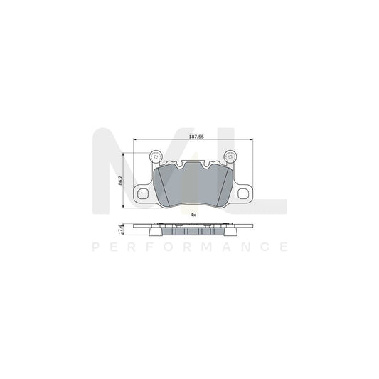 Bosch 0986424926 Brake Pad Set With Anti-Squeak Plate, With Mounting Manual BP2544 | ML Performance Car Parts