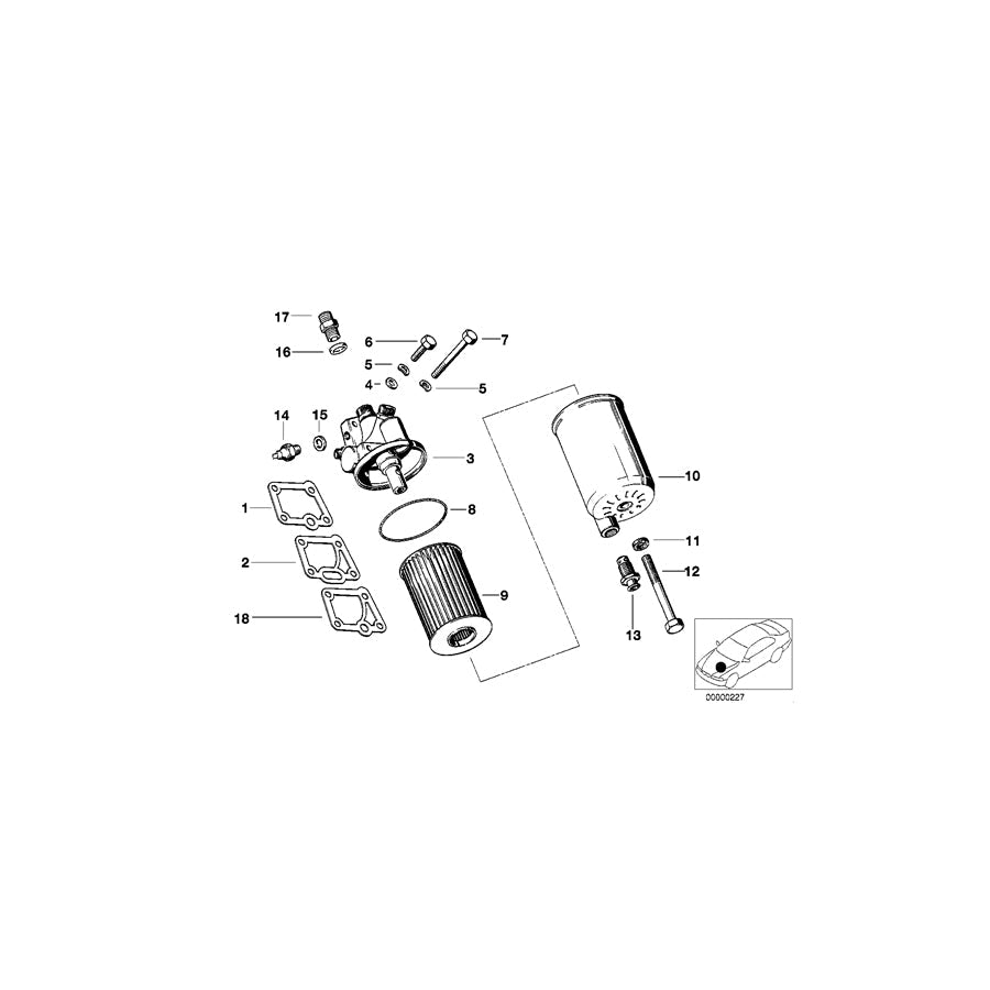 Genuine BMW 11421716590 E23 Oil Filter Head (Inc. 745i) | ML Performance US Car Parts