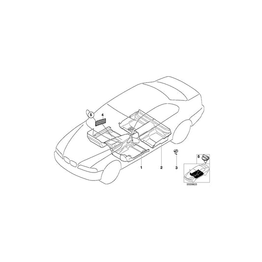 Genuine BMW 51478204002 E39 Floor Trim Cover, Front GRAU (Inc. 530d, 523i & 520i) | ML Performance US Car Parts