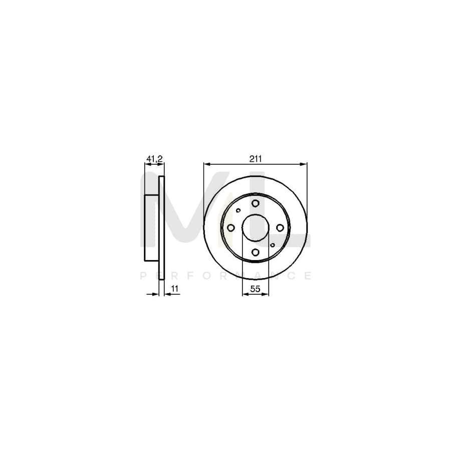 BOSCH 0 986 479 119 Brake Disc Solid, Oiled | ML Performance Car Parts