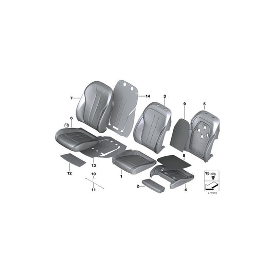 Genuine BMW 52107849054 F15 F16 Upholstery Cover, Sport Seat, Alcantara ANTHRAZIT (Inc. X6 M50dX, X5 35dX & X5 40dX) | ML Performance US Car Parts