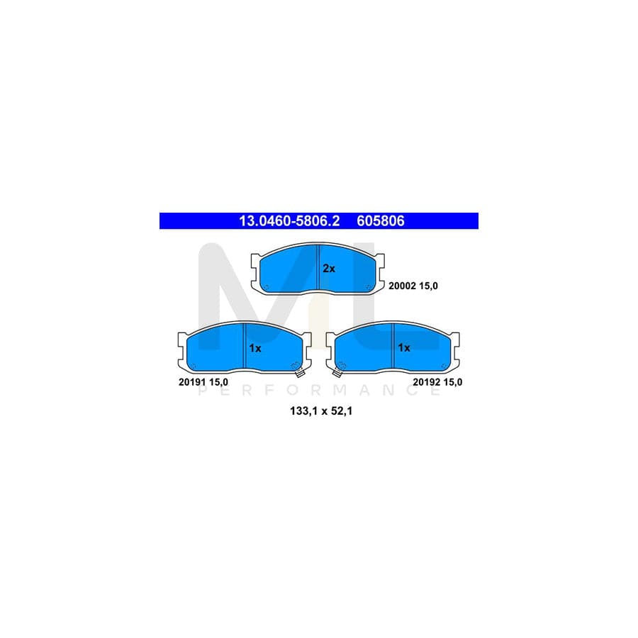 ATE 13.0460-5806.2 Brake pad set with acoustic wear warning