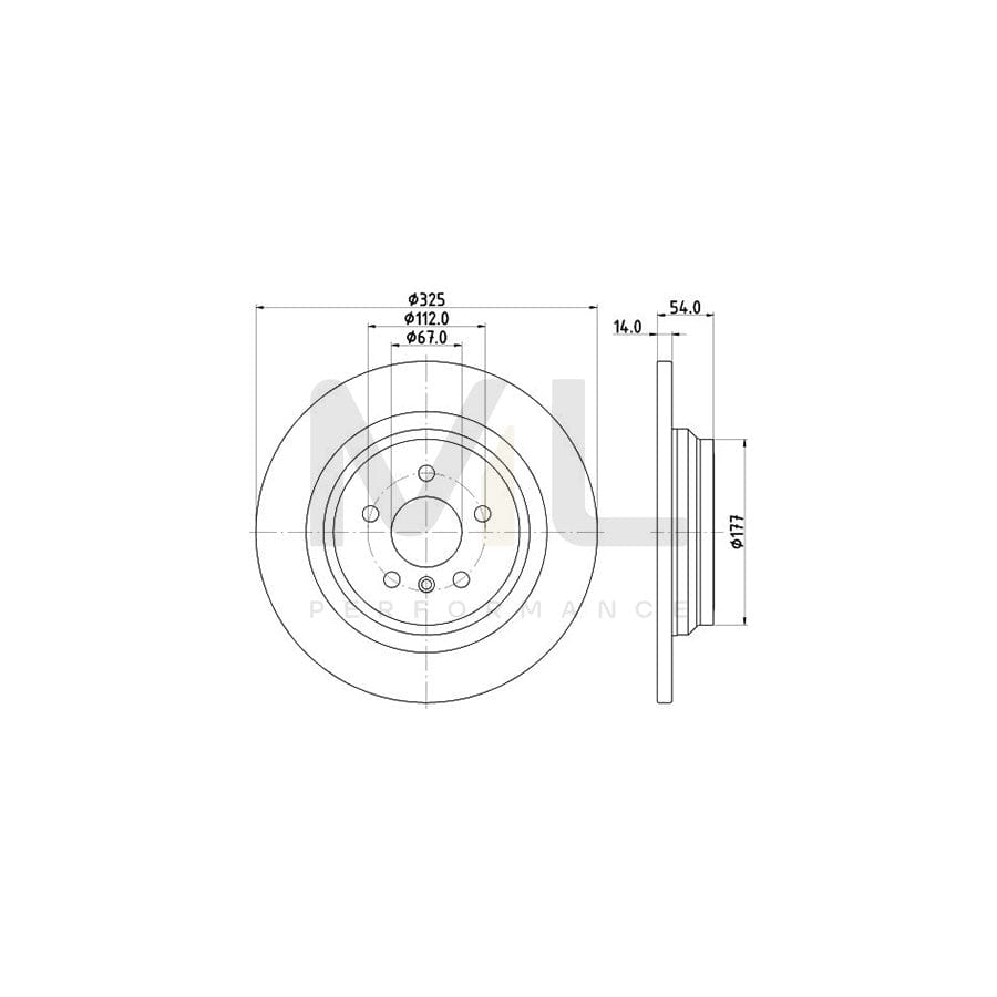 HELLA PRO High Carbon 8DD 355 122-861 Brake Disc Solid, Coated, High-carbon, without wheel hub, without wheel studs