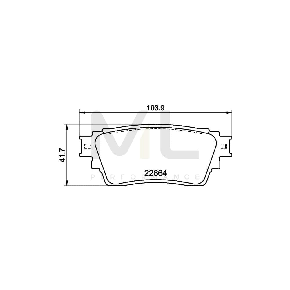 Hella 8DB 355 040-501 Brake Pad Set Not Prepared For Wear Indicator, With Accessories