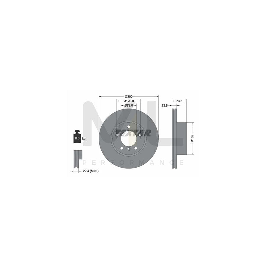 TEXTAR 92137700 Brake Disc Internally Vented, without wheel hub, without wheel studs | ML Performance Car Parts