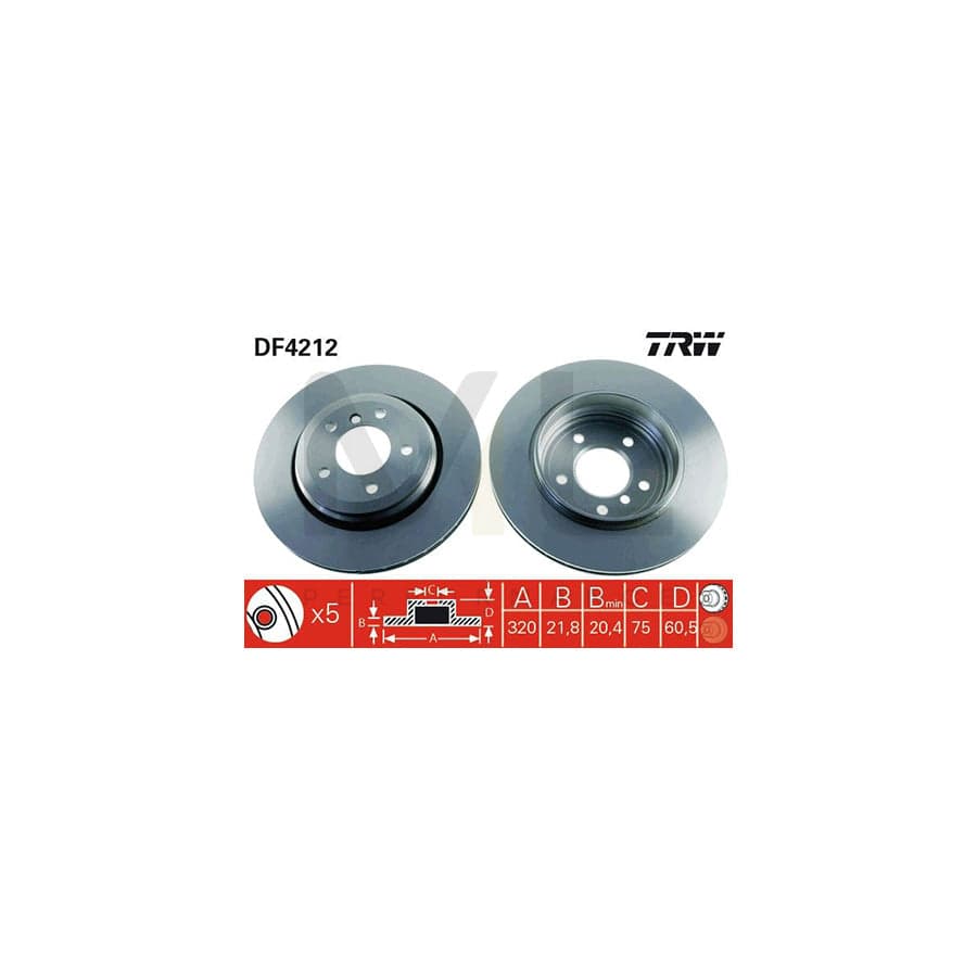TRW DF4212 Brake Disc for BMW 3 Series Vented, Painted | ML Performance Car Parts