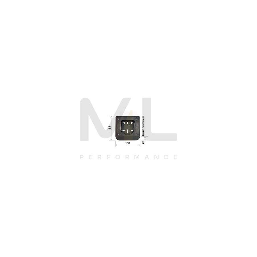 RMS 14 270 0040 Number plate holder Length: 150mm, Height: 155mm