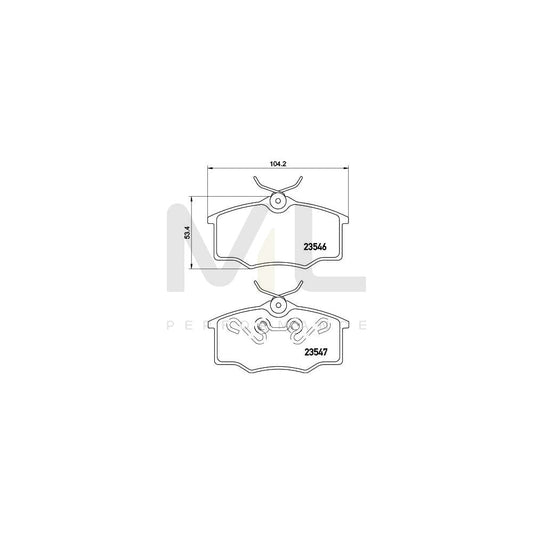 Hella 8DB 355 010-371 Brake Pad Set Not Prepared For Wear Indicator, With Brake Caliper Screws