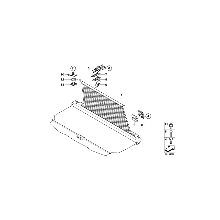 Genuine BMW 51473424659 E83 Net/Roller Blind F Luggage Compartment ANTHRAZIT (Inc. X3) | ML Performance US Car Parts
