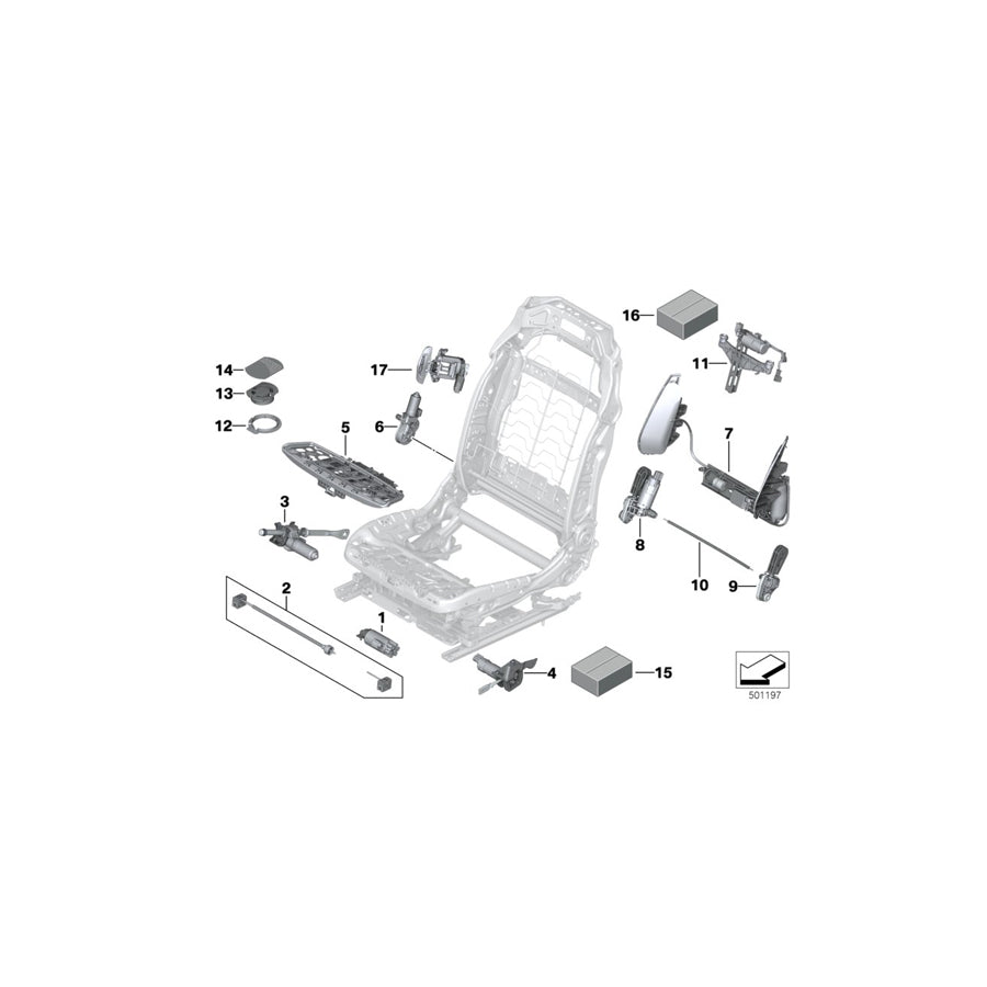Genuine BMW 52107454055 G12 G31 G11 Drive, Backrest Width Adjustment, Right 4 PINS (Inc. 750iX, 750dX & 530i) | ML Performance US Car Parts
